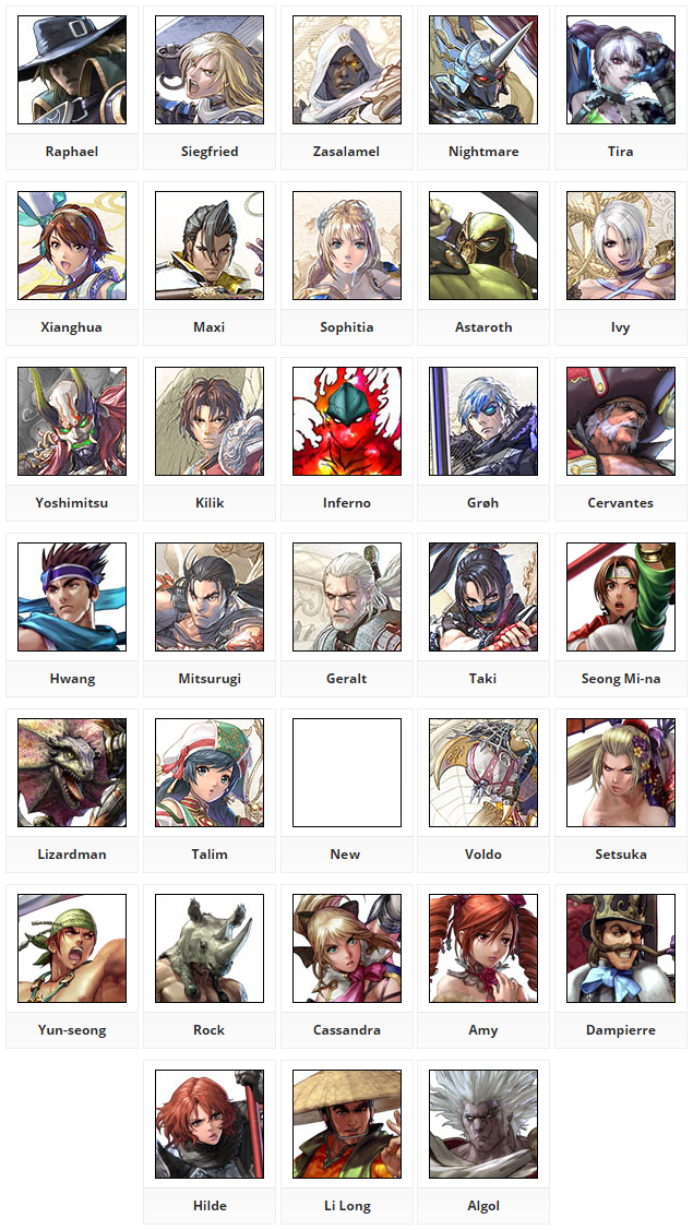 Soul Calibur VI Charaters Complete.png
